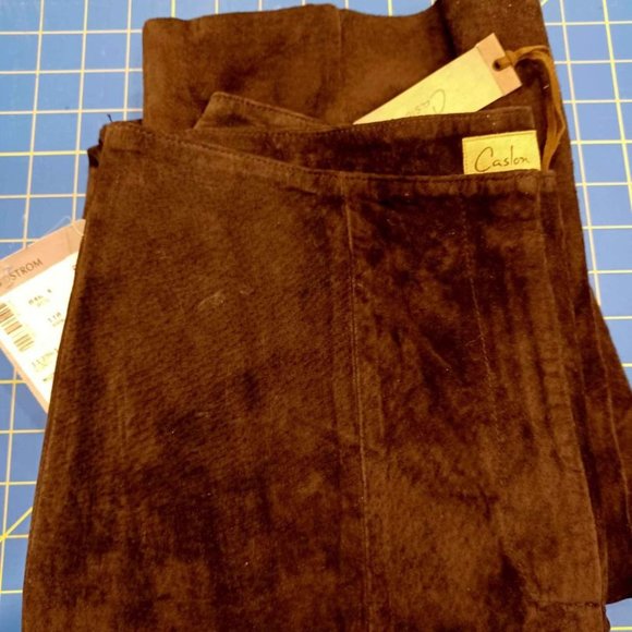Nordstrom CASLON brown suede leather lined pants - 8 (30×34) - Picture 3 of 4